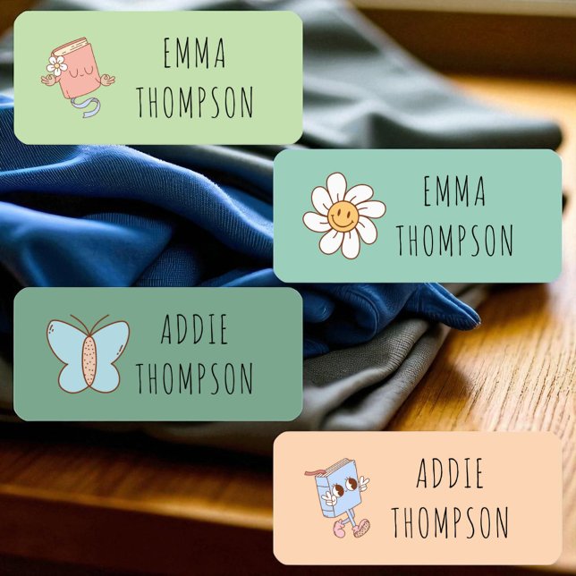 Funny Trendy Retro Groovy Personalized Clothing Kids' Labels (Creator Uploaded)