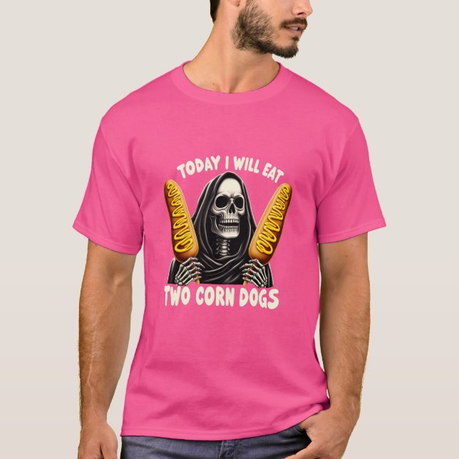 Funny Trendy Skeleton Meme Today I Will Eat Two Co T-Shirt (Front)