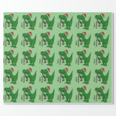 Funny Trex Dinosaur Christmas Gift Wrap (Flat)