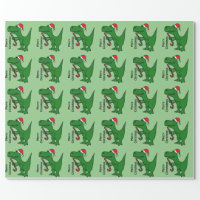 Funny Trex Dinosaur Christmas Gift Wrap