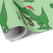 Funny Trex Dinosaur Christmas Gift Wrap (Roll Corner)