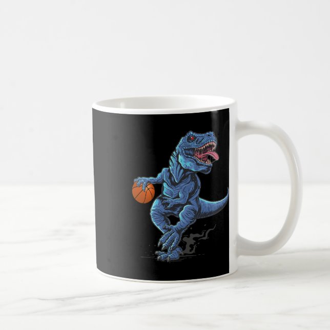 Funny Trex Dinosaur Playing Sketll Player Lover  Coffee Mug (Right)
