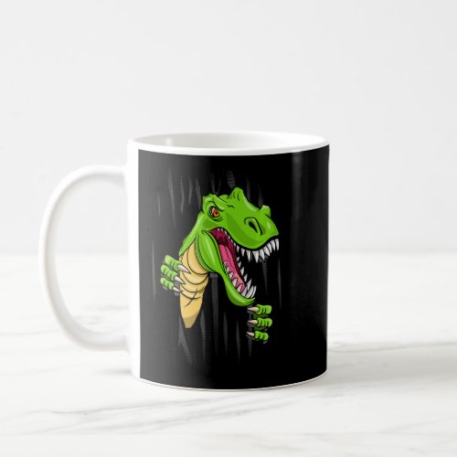Funny Trex Dinosaur Tearing Out Of T For Boys Grap Coffee Mug