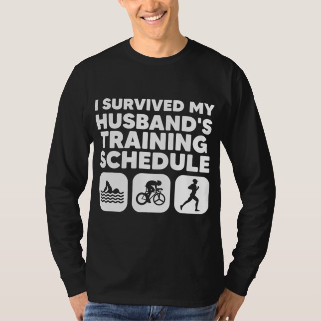 Funny Triathlon Art For Men Women Triathlete Swim  T-Shirt (Front)
