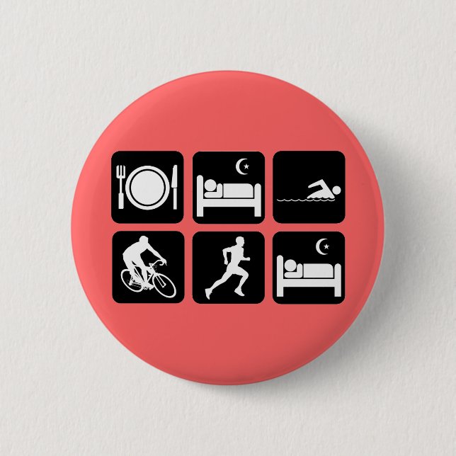 Funny triathlon button (Front)