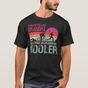 Funny Triathlon Grandpa Swim Bike Run Triathletes  T-Shirt