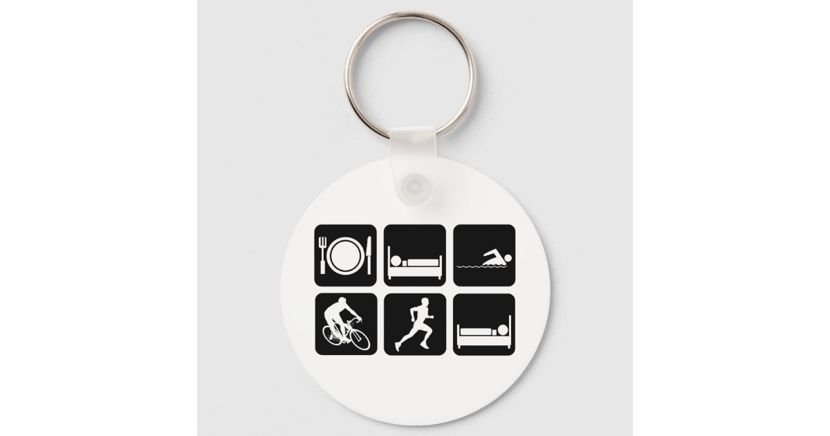 Funny triathlon keychain Zazzle