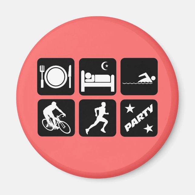 Funny triathlon magnet (Front)