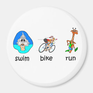 Funny triathlon magnet