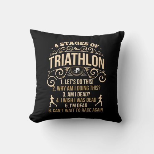 Funny Triathlon Quote Crazy Triathlete Sportsman Throw Pillow