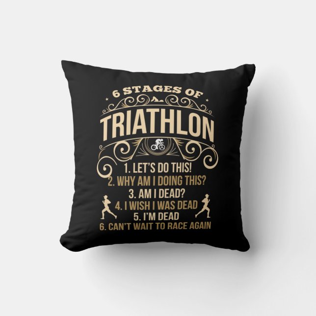 Funny Triathlon Quote Crazy Triathlete Sportsman Throw Pillow (Front)