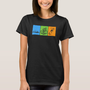 Funny Triathlon Swim Bike Run Design Men Women Tri T-Shirt