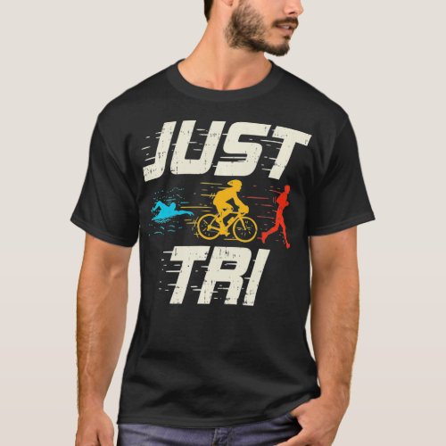 Funny Triathlon Swimming Cycling Running Triathlet T_Shirt