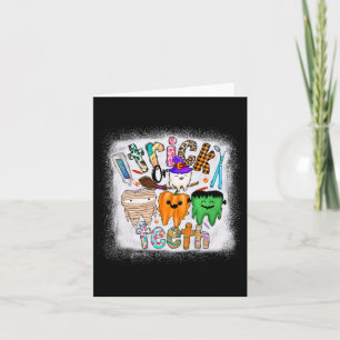 Funny Trick Or Teeth Dental Istant Dentist Hallowe Card