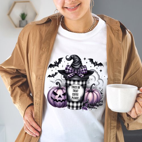 Funny Trick or Treat Coffee Please Tired Mom T_Shirt