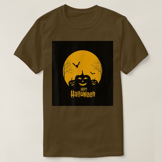 Funny Trick Or Treat Halloween Silhouette  T-Shirt (Design Front)