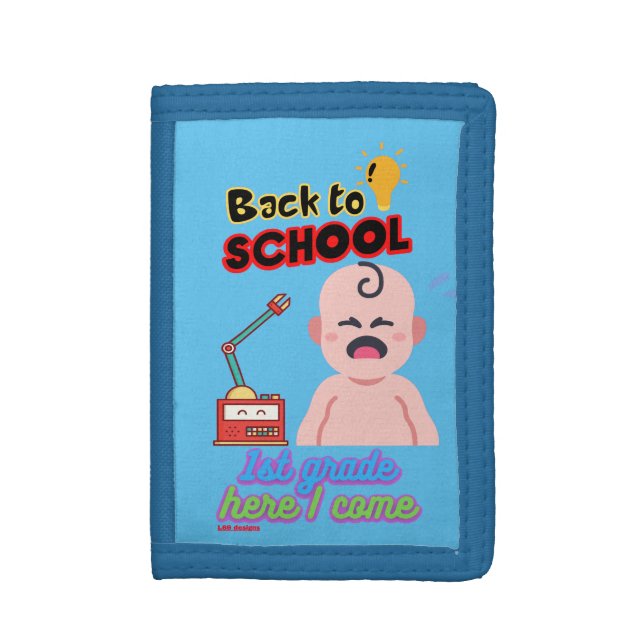 funny trifold wallet  "BACK TO SCHOOL" (Front Vertical)
