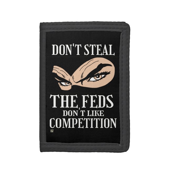 funny trifold wallet  "DON'T STEAL...4" (Front Vertical)