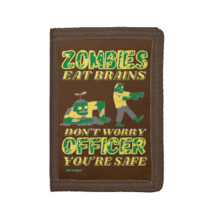 funny trifold wallet "ZOMBIES EAT BRAINS..."