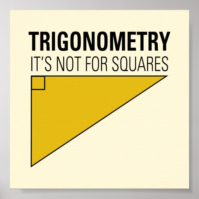 Funny Trigonometry Not For Squares Poster (Front)