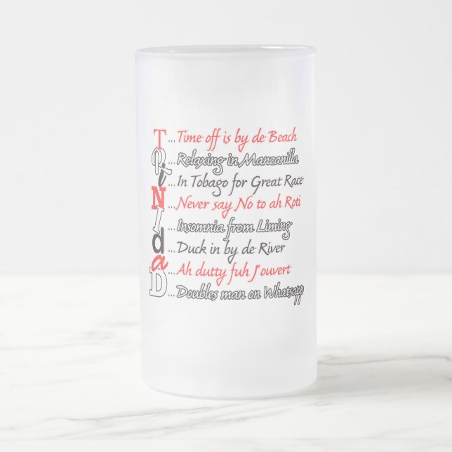 Funny Trini Description 3 Frosted Mug (Center)
