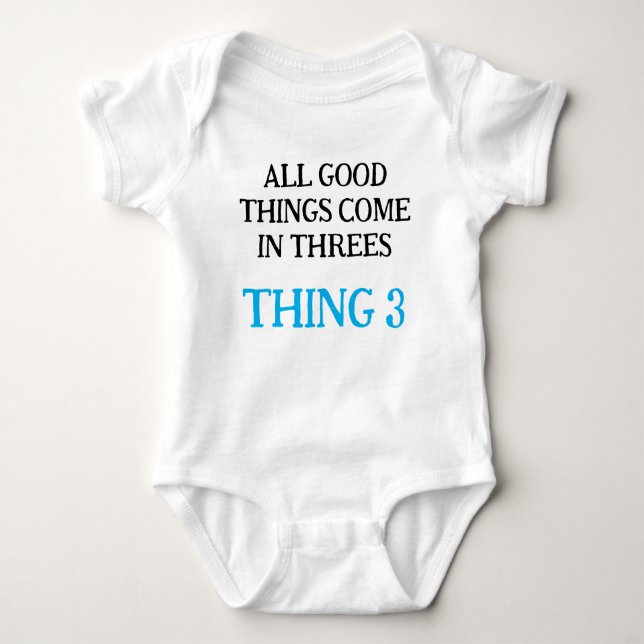 Funny Triplet Babies Gift Idea, Customized  Baby Bodysuit (Front)