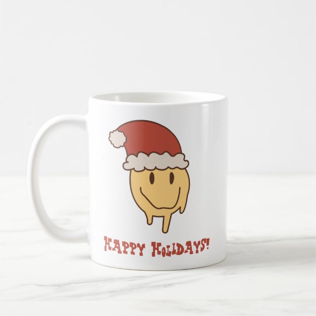 Funny Trippy. Drippy Smile Santa Mug (Left)