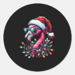 Funny Trocal Nk Flamingo Christmas In July Hawaii  Classic Round Sticker