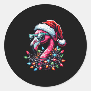 Funny Trocal Nk Flamingo Christmas In July Hawaii Classic Round Sticker
