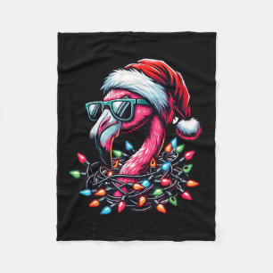 Funny Trocal Nk Flamingo Christmas In July Hawaii  Fleece Blanket