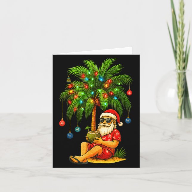Funny Trocal Santa Christmas Tree For Men Women Ki Card (Front)