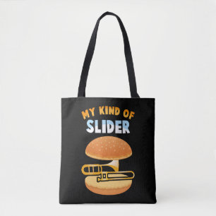 Funny Trombone Player Slider Musician Trombonist Tote Bag