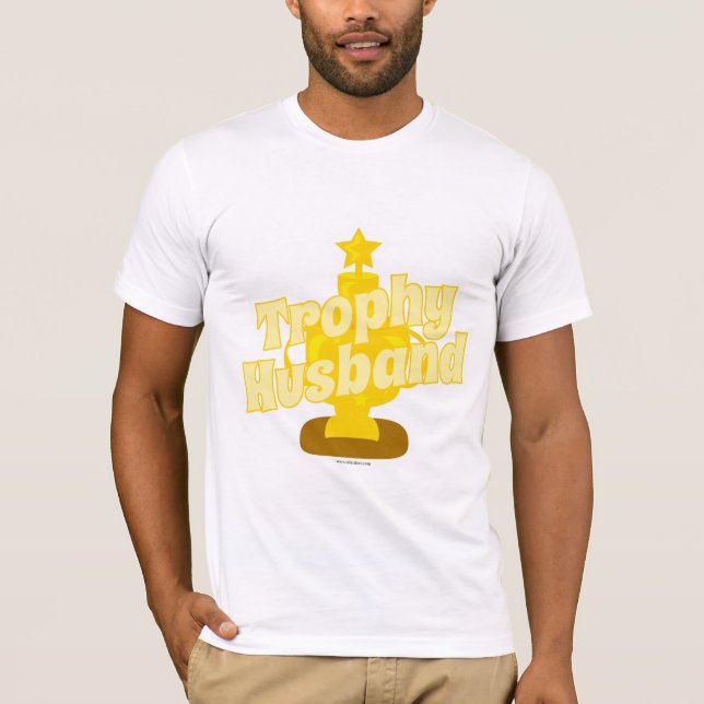 Funny Trophy Husband Customizable Design T-Shirt (Front)