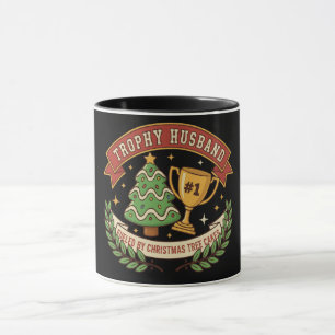 Funny Trophy Husband Fueled by Christmas Tree Cake Mug