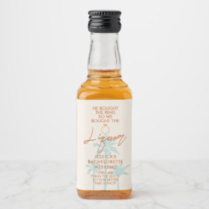Funny Tropical Bachelorette Weekend Mini Liquor Bottle Label