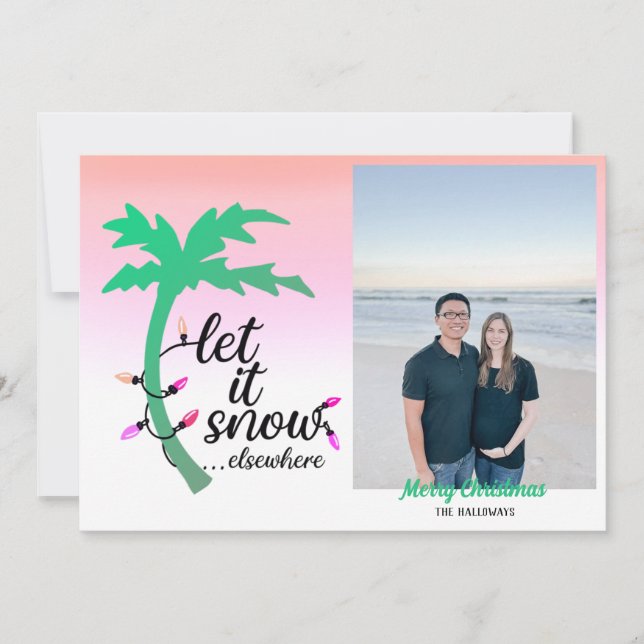 Funny Tropical Beach Christmas Holiday Card (Front)