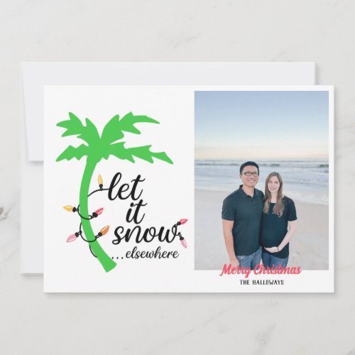 Funny Tropical Beach Christmas Photo Holiday Card