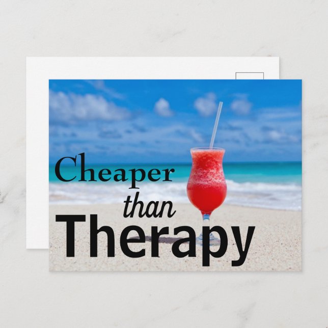 Funny Tropical Beach Photo Typography Postcard (Front/Back)