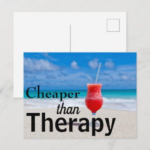 Funny Tropical Beach Photo Typography Postcard