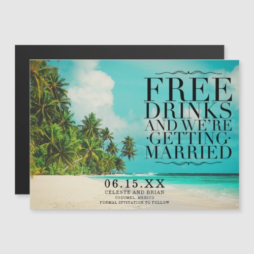 Funny Tropical Beach Wedding Save the Date