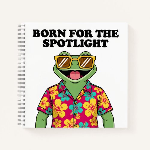 Funny Tropical Frog Hawaiian Shirt Design Notebook