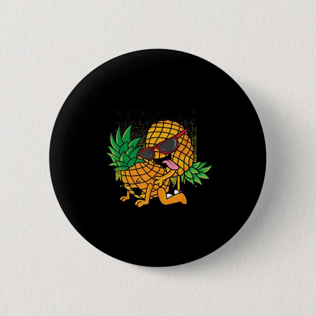 Funny Tropical Fruit Humour Apparel, Co. Upside Do Button (Front)