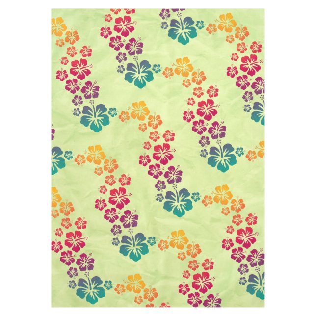 Funny Tropical Hibiscus blooms + your background Tablecloth (Front)