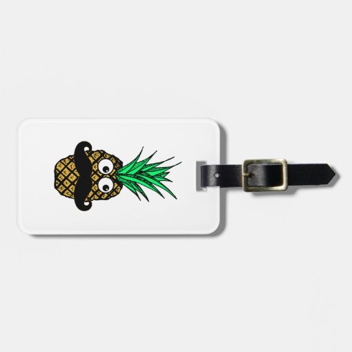 Funny Tropical Pineapple with Googly Eyes Mustache Luggage Tag Zazzle