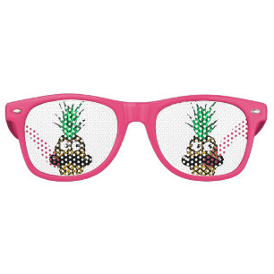 Funny Tropical Pineapple with Googly Eyes Mustache Retro Sunglasses