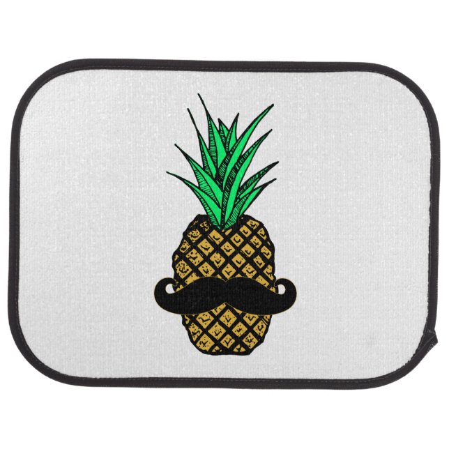Funny Tropical Pineapple with Mustache Car Mat (Rear)