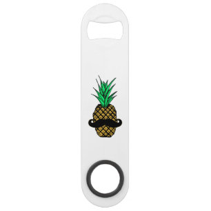 Funny Tropical Pineapple with Mustache Speed Bottle Opener