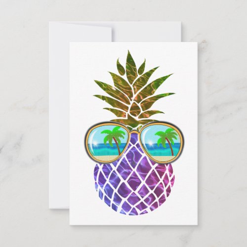 Funny tropical pineapple with sunglasses    