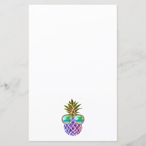 Funny tropical pineapple with sunglasses    