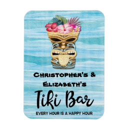 Funny Tropical Tiki Bar Monogrammed Cruise Ship Magnet